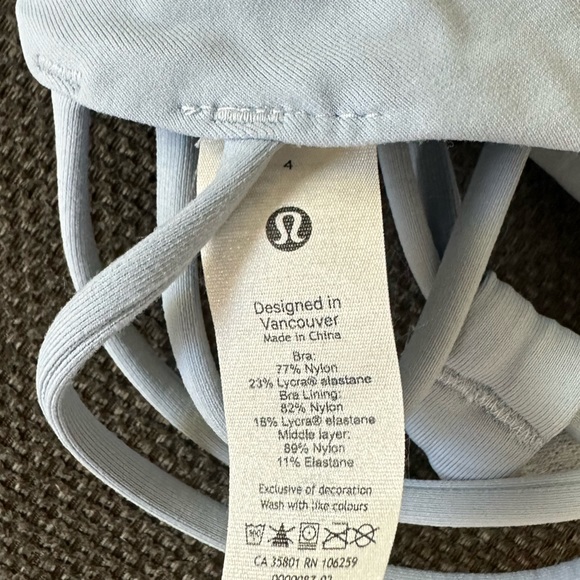 Baby Blue Lululemon Free to Be Sports Bra - Picture 4 of 4